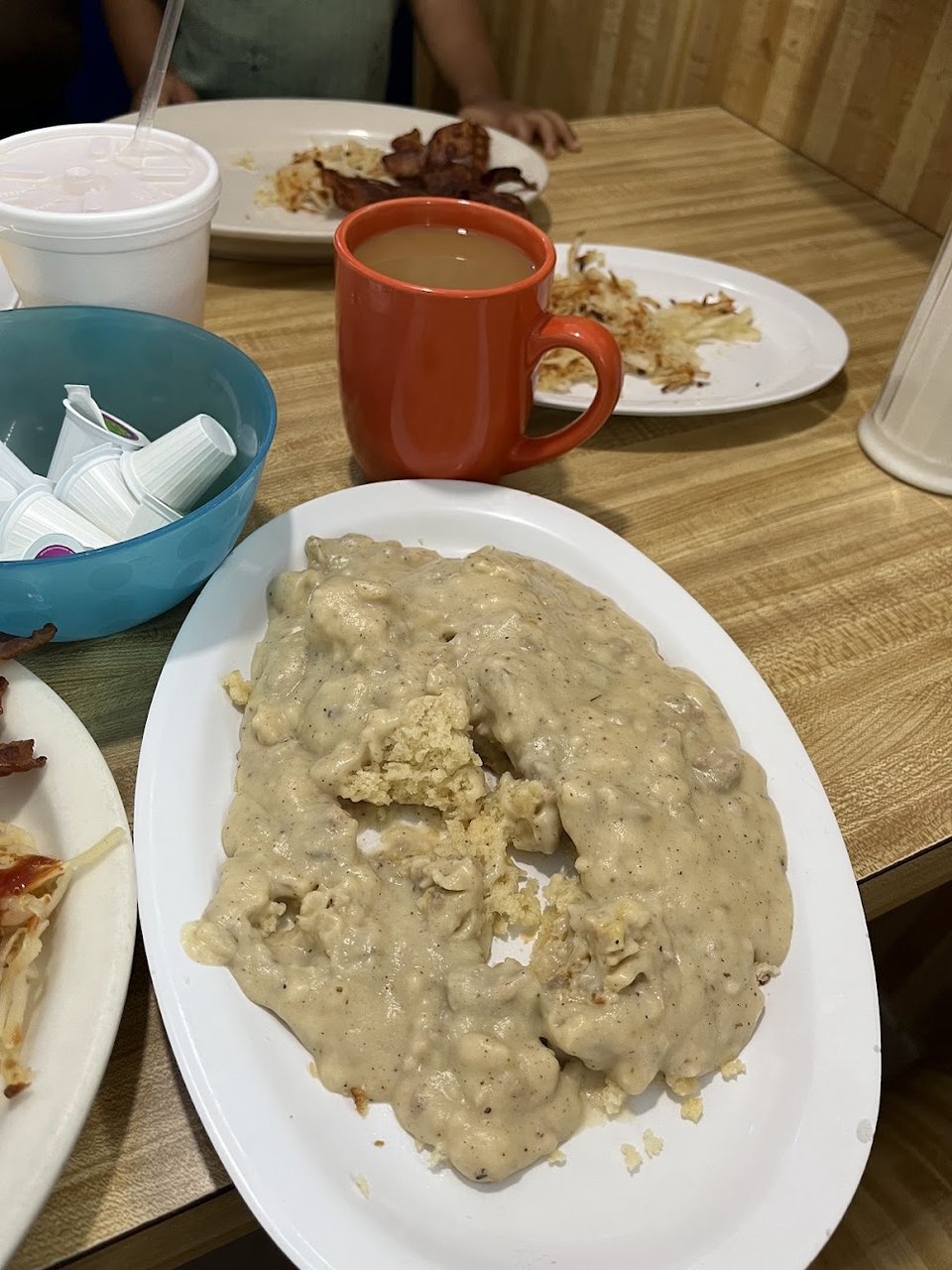 Two Biscuits and Gravy Ham Steak